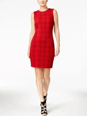 Calvin Klein | Dresses | Calvin Klein Sleeveless Sheer Illusion Hem Crepe  Fit And Flare Dress | Poshmark